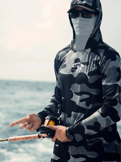 Fishing Hoodie Face Mask Neck Cover Sailing Shirt Summer Men